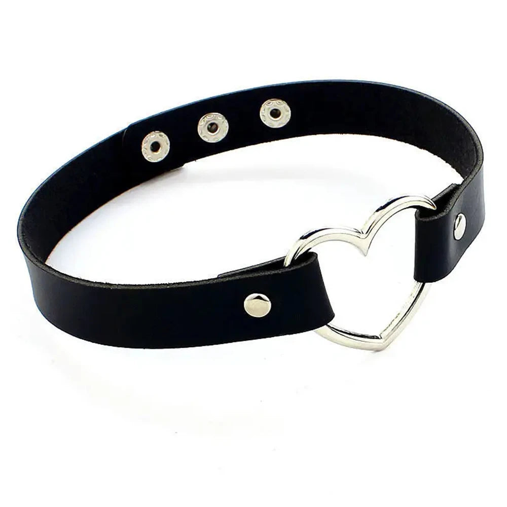 Round Layered Necklace Black Chain Necklaces for Women Men Pu Leather Gothic Punk Statement Choker Necklace Cosplay Jewelry