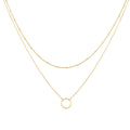 Stainless steel necklace for women Double necklace Vintage Bohemian round pendant necklace jewelry