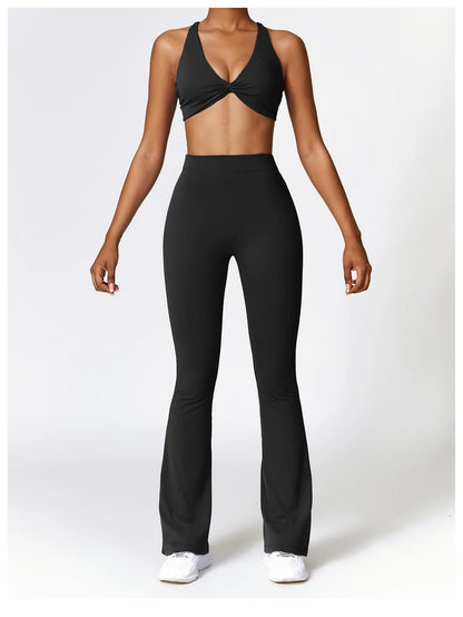 Yoga Leggings Flared Pants Women High Waist Slim Female Workout Long pant Gym Push Up Fitness Running Quick Dry SportWear