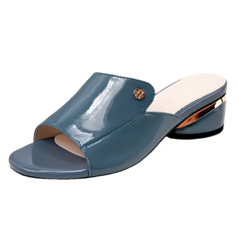 Women's Shoes Fashion Red Sexy Womens Slippers PU Soft Leather Ladies Comfortable Sandals Suitable for Girls Pantuflas Mujer