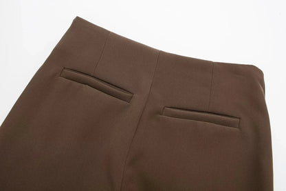 TRAF Women's Skort High Waist Brown Skirt Pants Stylish Summer Pink Black Mini Skirt Shorts Asymmetric Casual Off White Skort