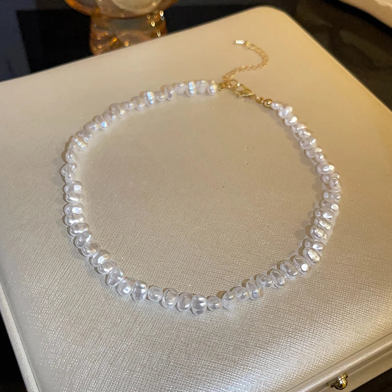 Imitaition Pearl Necklace for Women Simple Fashion Collarbone Chain White Choker Necklaces Designer Wedding Jewelry Wholesale