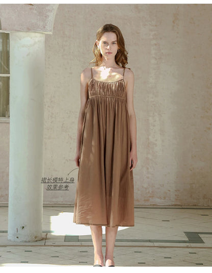 100% Cotton Dresses For Women 2022 Sexy Adjustable Strap Sleeveless Ruched Elegant Party Dresses Vestidos Femininos Frete GráTis