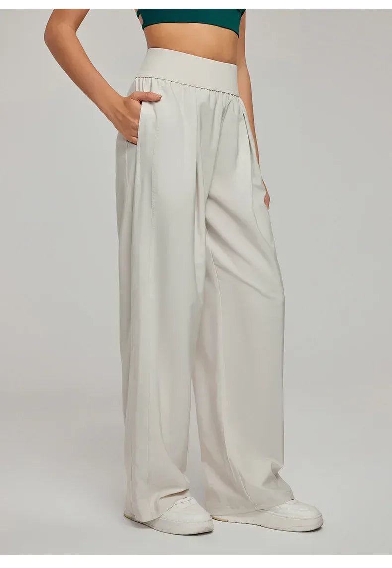 Yoga Sports Pants Women Loose Wide Leg Pants Casual High Waist Fitness Pants