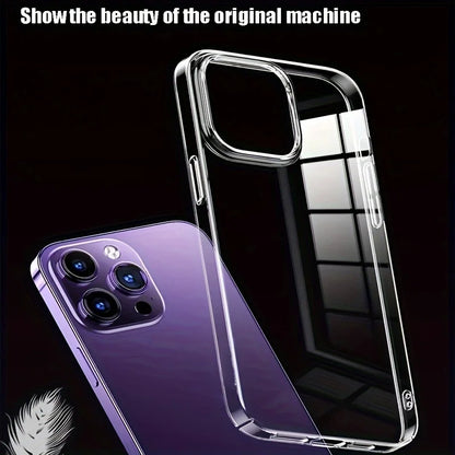 Ultra Thin Clear Acrylic Phone Case For iPhone 16 15 14 Plus 13 12 11 Pro Max Phone Back Cover Transparent Shockproof Cover