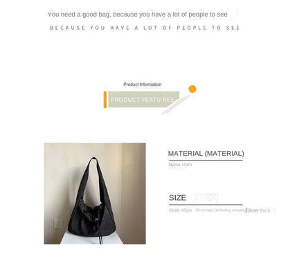 Women Bag New Nylon Bucket Fashion Solid Zipper SOFT Shoulder Bag Purses and Handbags Luxury Designer Black Tote Bag сумка