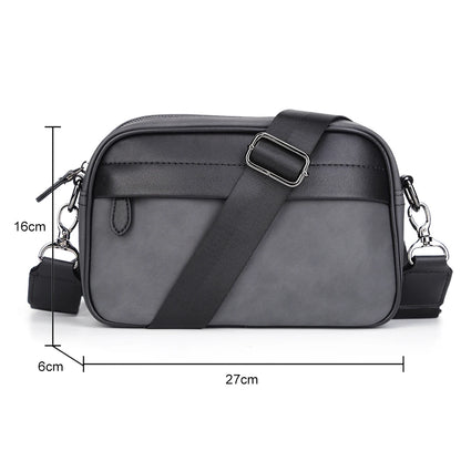 Women's Waist Bag Multi-pocket Street Fanny Pack PU Leather Chest Bag Fashion Wide Strap Crossbody Bag Retro Solid Shoulder Bags