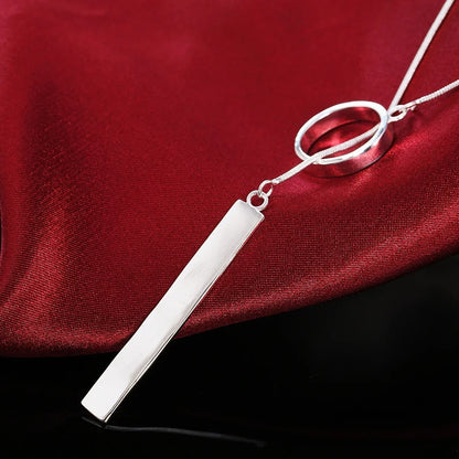 New 925 Sterling Silver Necklace for Women Jewelry 18 Inches Creative Round Pendant Fashion Christmas Gifts Wedding