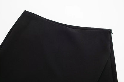 TRAF Women's Skort High Waist Brown Skirt Pants Stylish Summer Pink Black Mini Skirt Shorts Asymmetric Casual Off White Skort