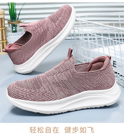 Women's Shoes 2024 Spring New Lightweight, Comfortable, and Fashionable One Step Anti slip Leisure Breathable Walking Shoes