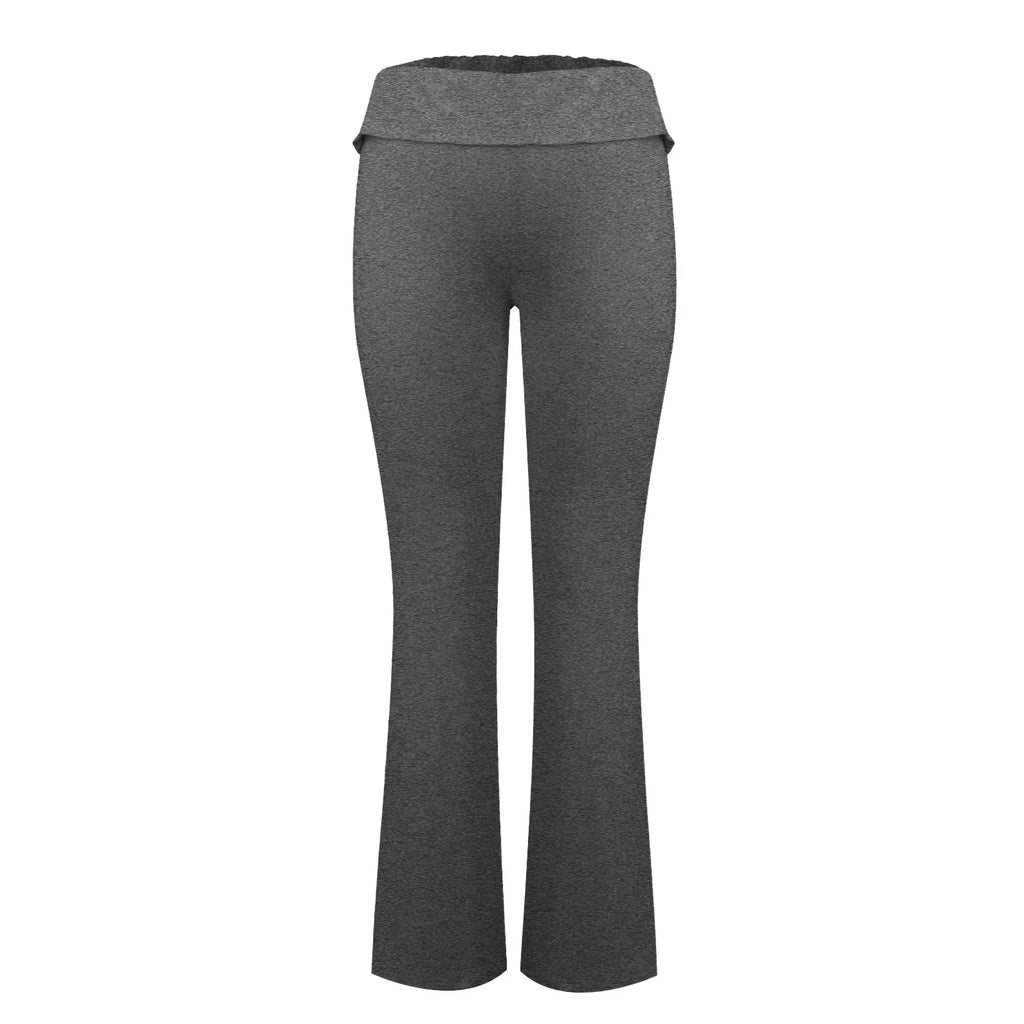 Long Pants Women Fashion Trousers Solid Elastic Leggings Flare Bottoms High Waist Wide Leg Athletic Yoga Bell Pants Summer