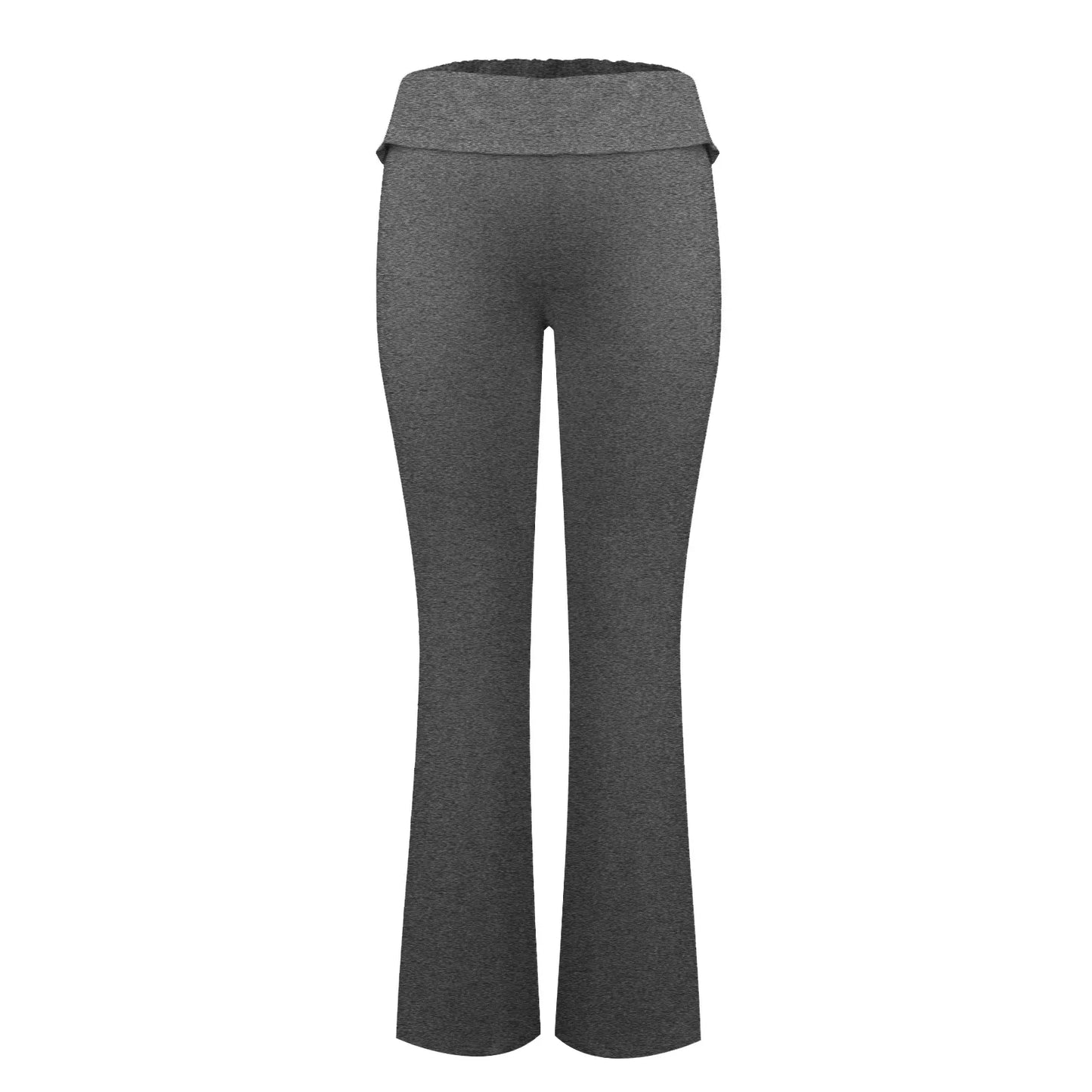 Long Pants Women Fashion Trousers Solid Elastic Leggings Flare Bottoms High Waist Wide Leg Athletic Yoga Bell Pants Summer