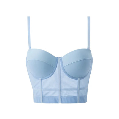 Top Women Bra Bandeau Corset Underwear Sexy Sleeveless with Chest Pad Ladies Y2K Lace Tank Tops Wrapped Vest Tube Top Cropped