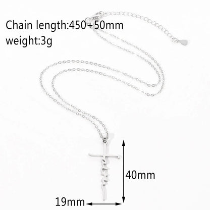Necklace for Women European and American Fashion Cross Pendant Faith Inspiration Necklace Accessories