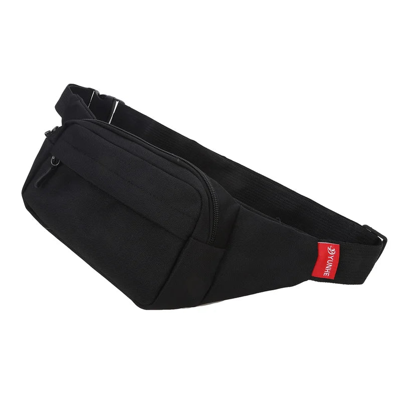 Men's and Women's Universal Models Waist Bag Fashion Crossbody Bags Sports Cell Phone Bags Solid Color Large Capacity Chest Bag