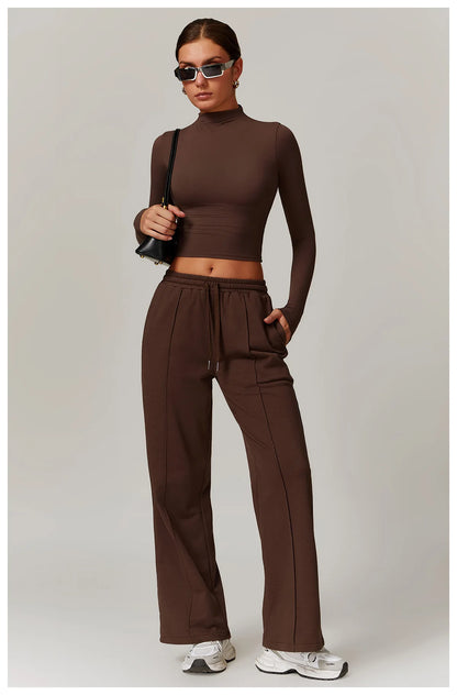 Women's High Waisted Straight pants Sweatpants Casual Yoga Jogger Pants elegant pants Women Pants Yoga With Pockets pantalones