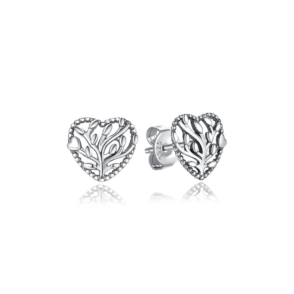 Original 925 Sterling Silver Earrings 2025 Stud Hoop Crystal Earings For Women Rose Gold Crown Heart Infinity Bee Earing Jewelry