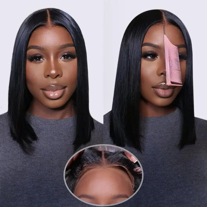 Glueless Wear Go Straight Human Hair Wigs Short Ready To Wear Bob Wigs Without Glue Closure Front Wigs For Women on Sale