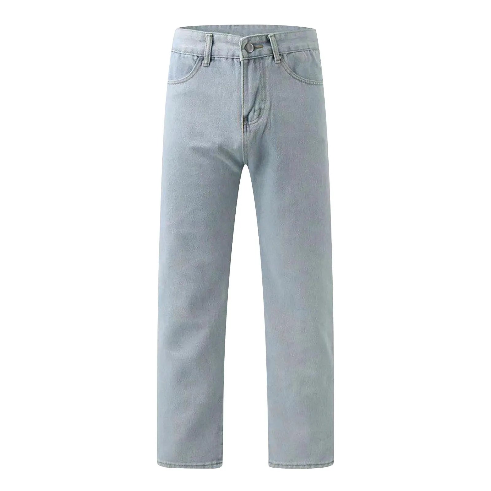 Women Fashion Denim Jeans Retro Ladies Loose Straight Pants Mid Waist Button Pocket Trousers Casual De Mujer Pantalon Femme