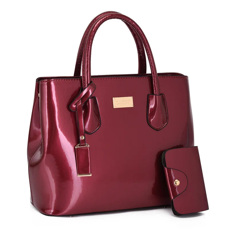 Women Handbags High Quality Patent Leather Women's Bag Fashion Shoulder bag Luxury Tote bag+card package Designer Messenger Bags