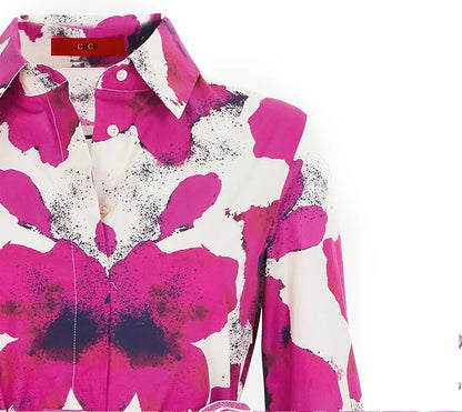 Women Dresses Party Dresses Retro Shirt Dress Long Sleeved Belt Single Row Buckle Layered Skirt Hem Design Casual Dresses