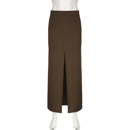 Skirts Women Long Skirt A Line Slim Bodycon Streetwear Club High Waist Sexy Elegant Splice Y2k Sheath Party Night Summer 2025