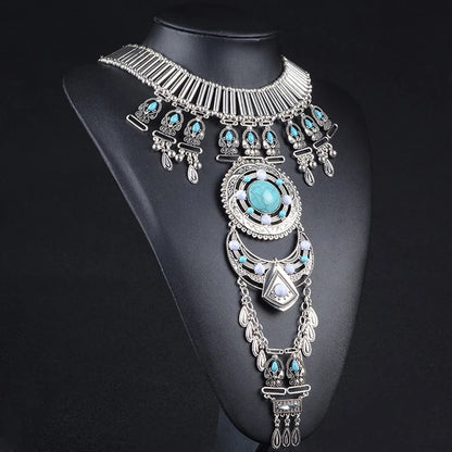 European American Exaggerated Pendant Necklace for Women Vintage Baroque Sexy Choker Collar Charm Statement Necklaces Jewelry