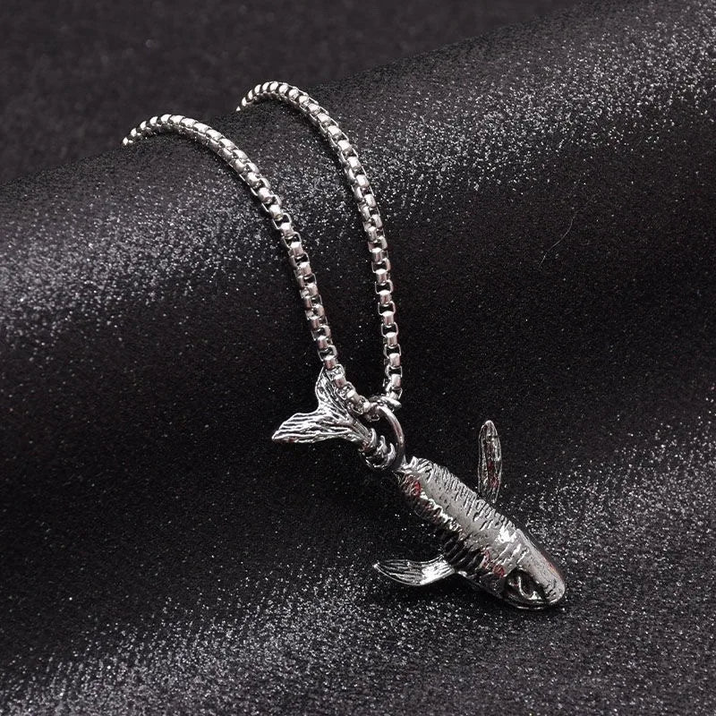 Whale necklace for men and women, trendy Instagram pendant, hip-hop personality, fashionable sweater chain, street fashion brand