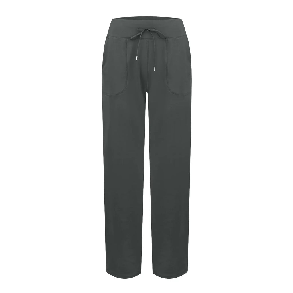 Wide Leg Yoga Pants For Women Solid Color High Waist Sweatpants With Pockets Stretch Comfy Workout Sports Trousers