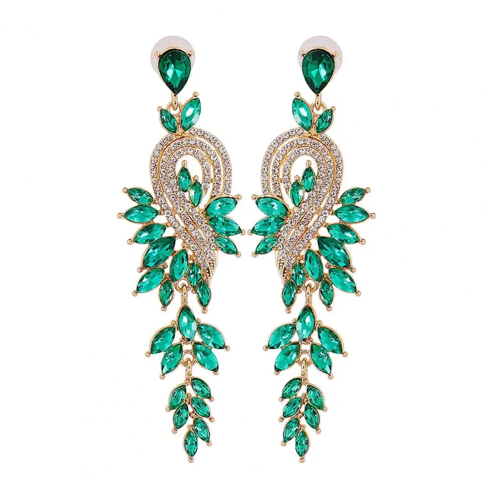 1 Pair Dangle Earrings Faux Crystal Stud Earrings Jewelry Elegant Long Drop Earrings Brincos Pendant Jewelry Ear Accessories