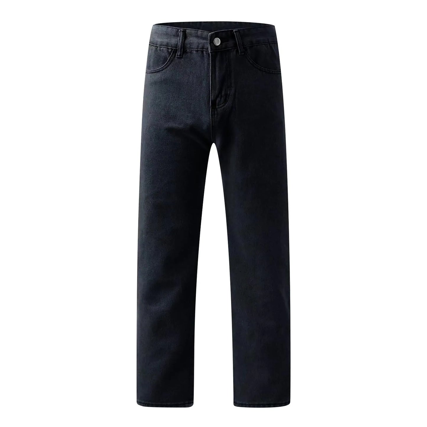 Women Fashion Denim Jeans Retro Ladies Loose Straight Pants Mid Waist Button Pocket Trousers Casual De Mujer Pantalon Femme