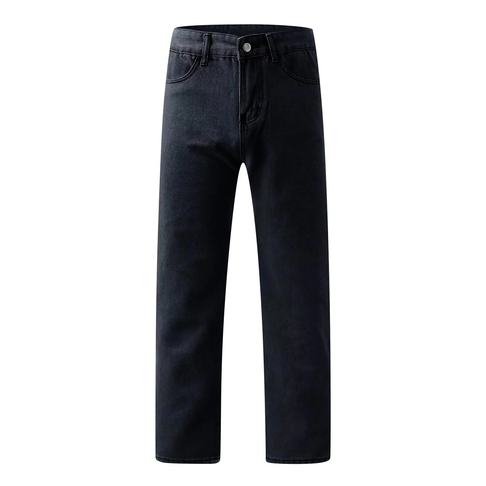Women Fashion Denim Jeans Retro Ladies Loose Straight Pants Mid Waist Button Pocket Trousers Casual De Mujer Pantalon Femme