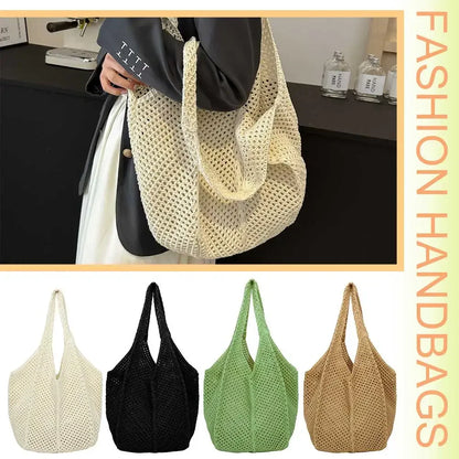 Women's Shoulder Bags Casual Straw Wicker Woven Ladies Handmade Totes Large Capacity Summer Beach Female's Messenger Bag