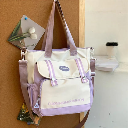 Women's Tote Bag, Large Capacity Daily Handbag, Travel Bucket Shoulder Bag, Fashion Messenger Bag,Campus School Bags Satchel