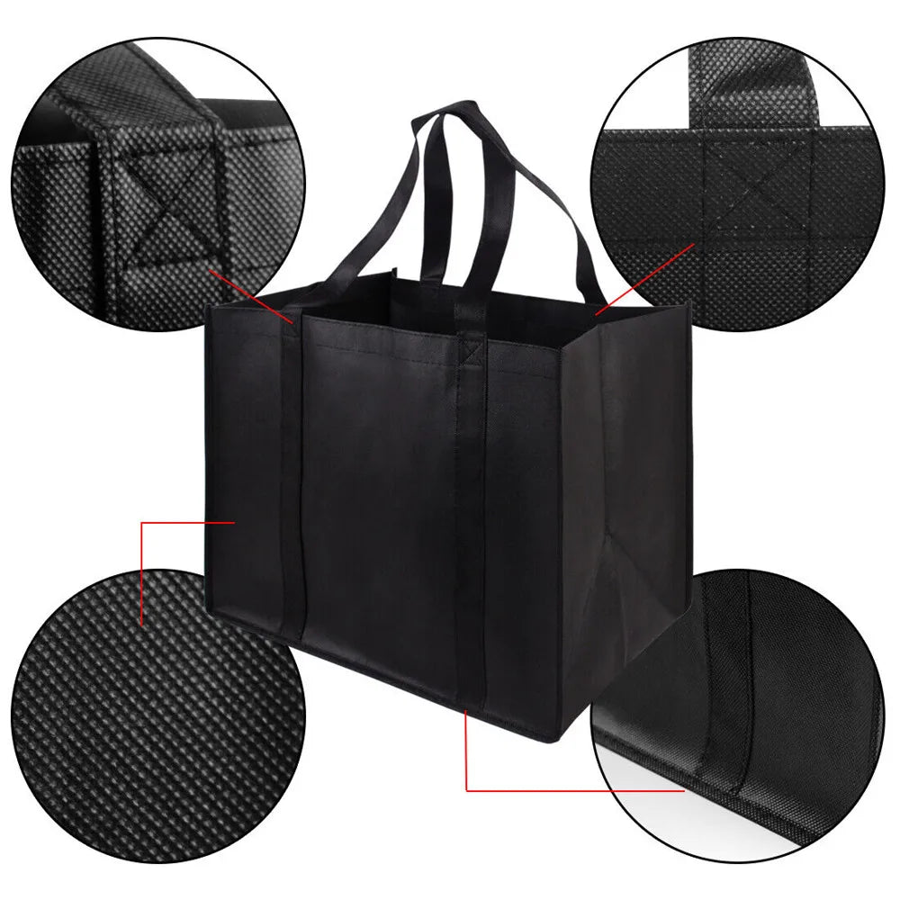 Simple Reusable Shopping Bags For Women Portable Foldable Eco-Friendly Grocery Heavy Duty Handbag Large Capacity Tote Bag
