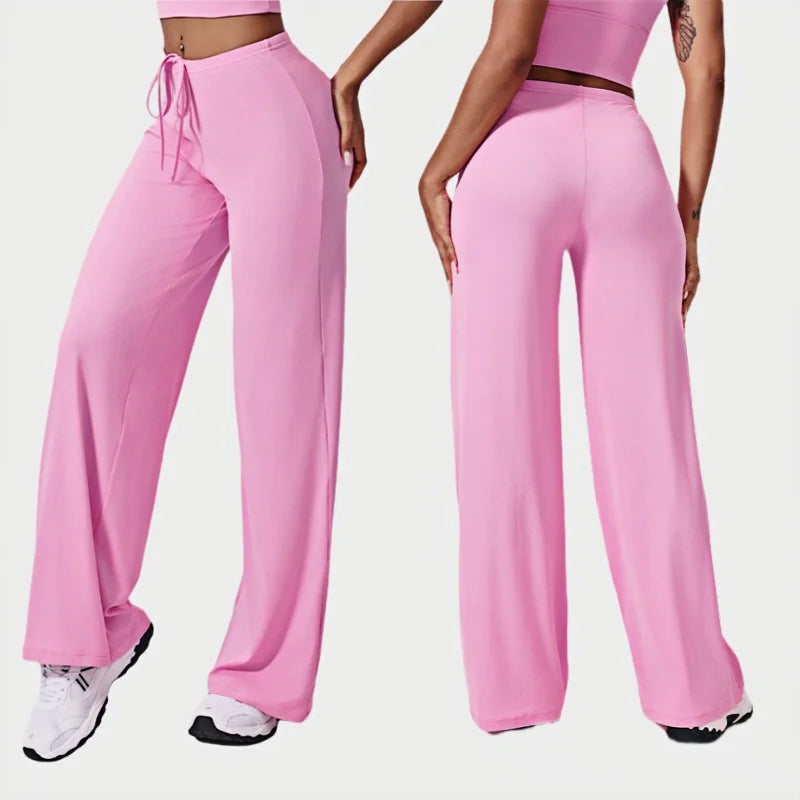 Yoga Pants Sports Fitness Thin Breathable Wide-leg Loose Sports Flared Trousers Outdoor Running Straight-leg Trousers for Women