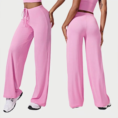Yoga Pants Sports Fitness Thin Breathable Wide-leg Loose Sports Flared Trousers Outdoor Running Straight-leg Trousers for Women