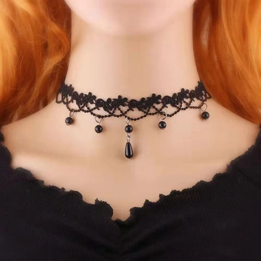 Sexy Black Lace Necklace Punk Style Personalized Lace Collar Gothic Choker Lace Clavicle Chain Wedding Party Jewelry Accessories