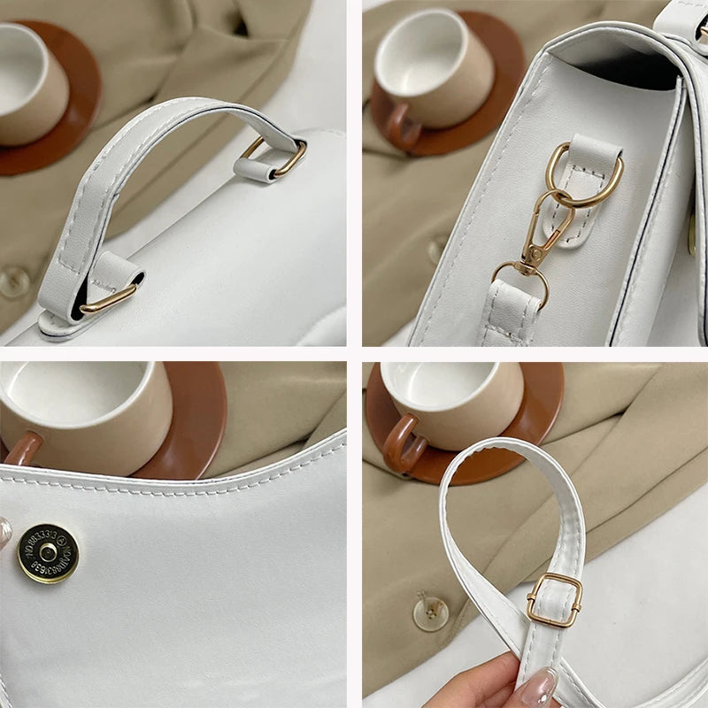 Women's New Flip Small Handbag Fashion Solid Color Shoulder Bag