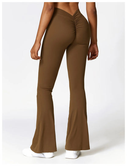 Yoga Leggings Flared Pants Women High Waist Slim Female Workout Long pant Gym Push Up Fitness Running Quick Dry SportWear