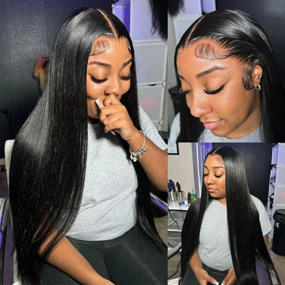250Densit 13x6 Bone Straight HD Transparent Lace Human Hair Wigs Brazilian 13x4 360 Full Lace Front Wig Human Hair Wig For Women