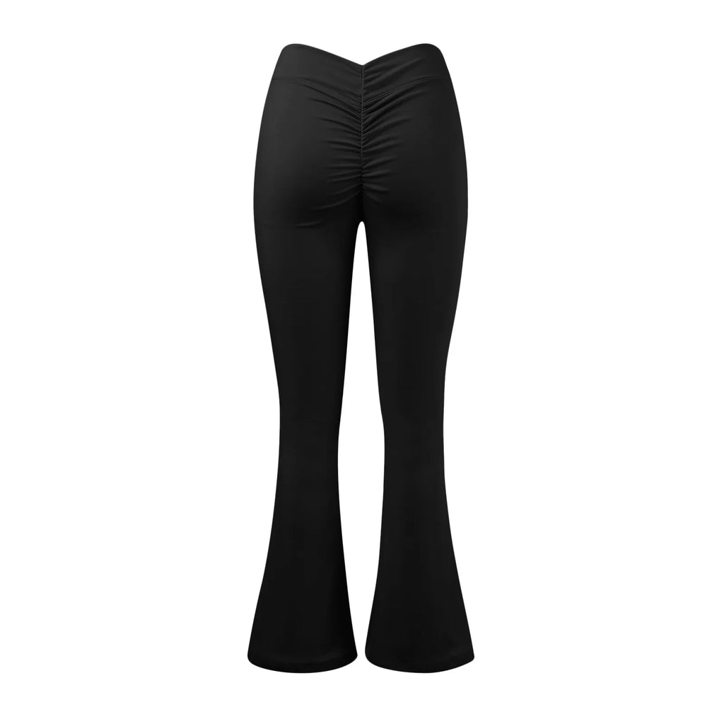 Women'S Slim Fit Yoga Pants Womens Stretch Yoga Leggings Fitness Running Gym Sports Full Length Active Pants Flared Trousers