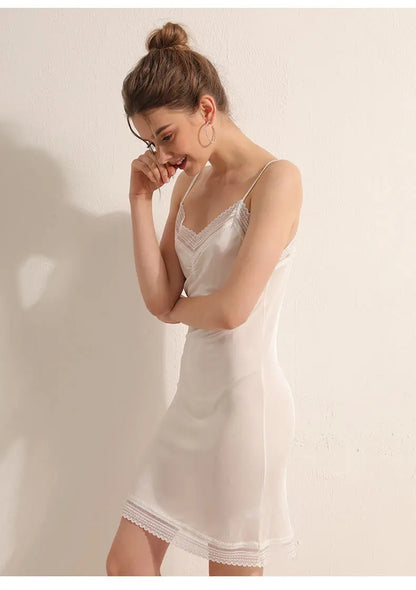 Silk Suspender Skirt Women's Loose LINED SKIRT Summer Large Bottomed Skirt Mulberry Silk Vest Skirt Bottomed