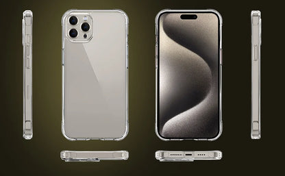 For iPhone 16 15 Pro Max Phone Case & Screen Glass For iPhone 16 15 14 13 Mini 12 11 Pro Transparent Case iPhone16 Plus Cover