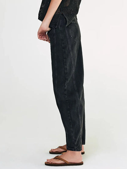 Women's Four Seasons New Fashion Low-rise Jeans Casual Loose Wash Wide-leg Pants Women's Simple Comfortable Straight Leg Jeans