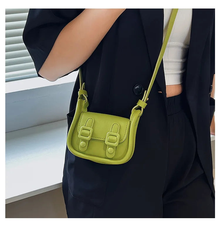 Women Bags Trendy Fashionable Retro Shoulder Bag Casual Crossbody Bag Children Messenger Bag Kids Bags for Girl Solid Wallet 가방