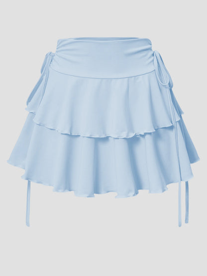2025 New Solid Color Skirt Women Summer Fashion Outdoor Versatile High Waist Slim Fit Elastic Waist Short Skirt Goods In Stock