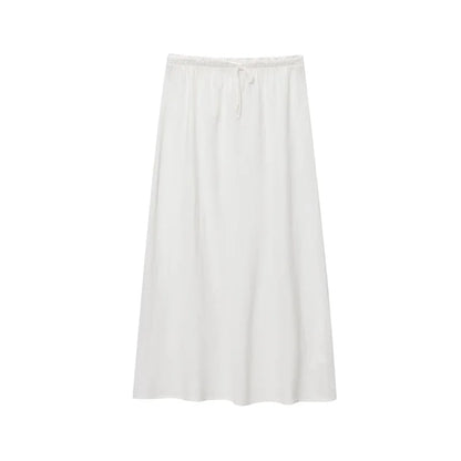 Women's Skirt New Fall 2025 Solid Color Drawstring Design Skirt Skirt Casual Fashion Personality Versatile