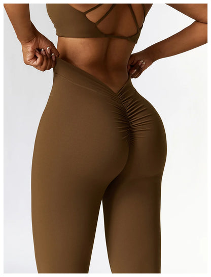Yoga Leggings Flared Pants Women High Waist Slim Female Workout Long pant Gym Push Up Fitness Running Quick Dry SportWear