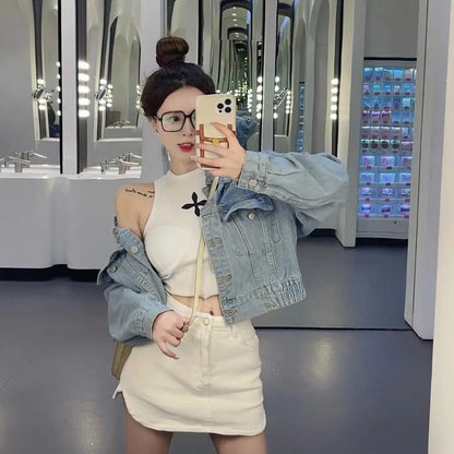 Summer Sexy Mini Demin Jeans Skirts Women 2024 Korean Fashion High Waist A Line Black Skirt Harajuku Slim Shorts Mujer Faldas